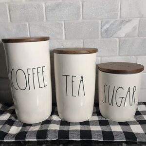 Rae Dunn coffee tea sugar cellar set